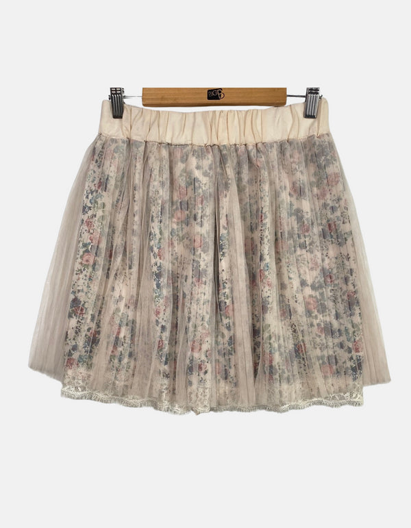 Shirt white net with flower FM